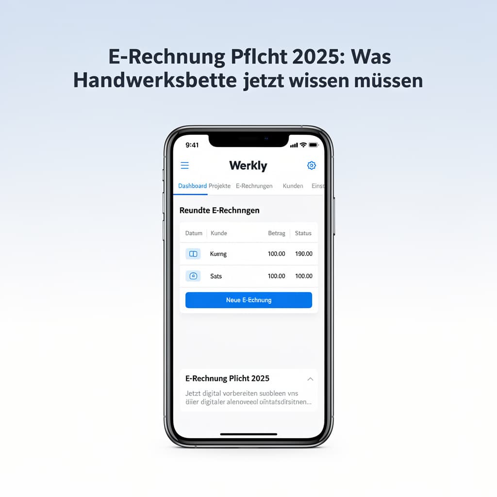 Titelbild: E-Rechnung Pflicht 2025: Was Handwerksbetriebe jetzt wissen müssen