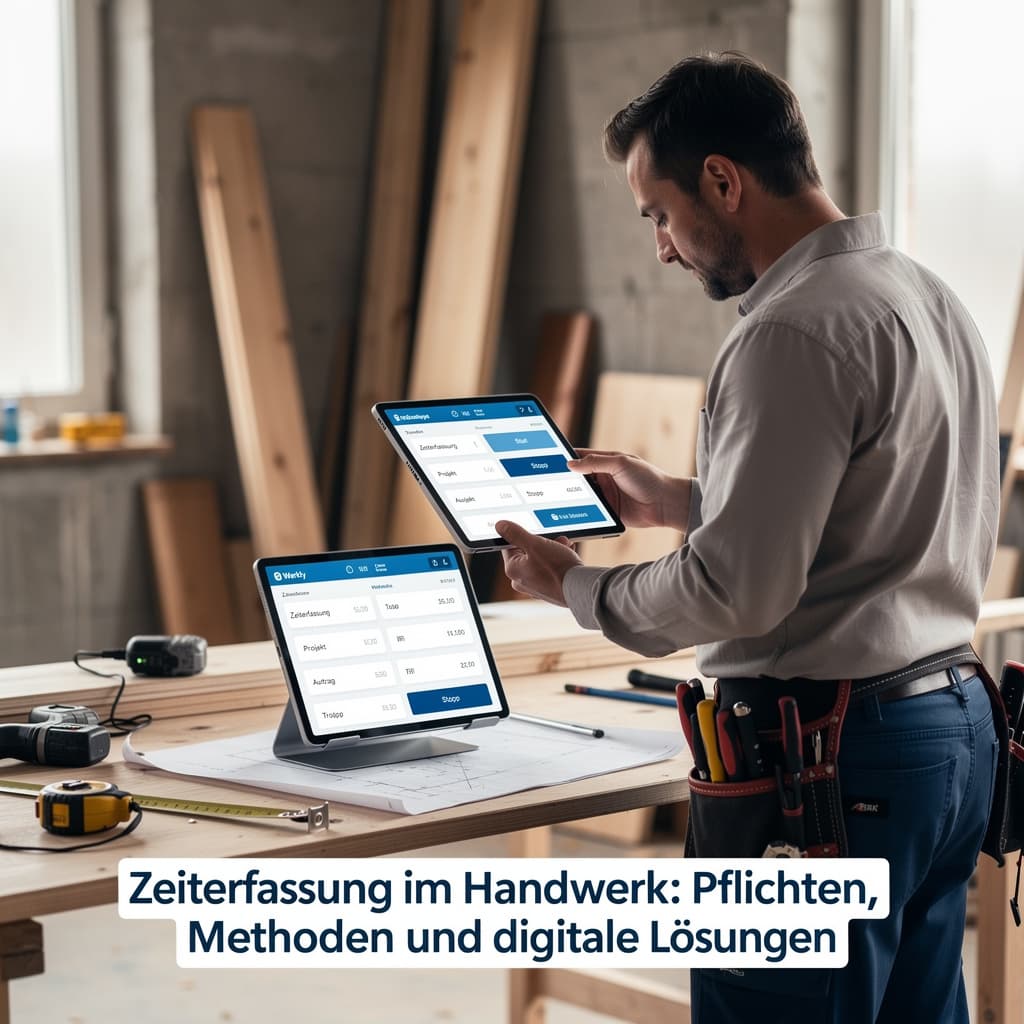 Titelbild: Zeiterfassung im Handwerk: Pflichten, Methoden und digitale Lösungen