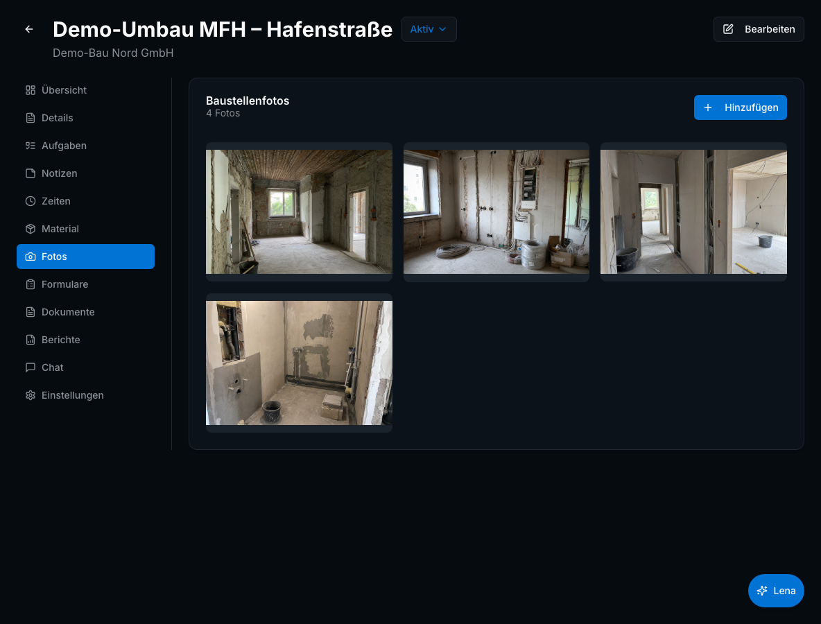 Baudokumentation in Bleno – Produktansicht