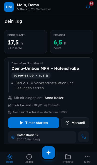 Mitarbeiter-App in Bleno: Morgens aufs Handy schauen – und los