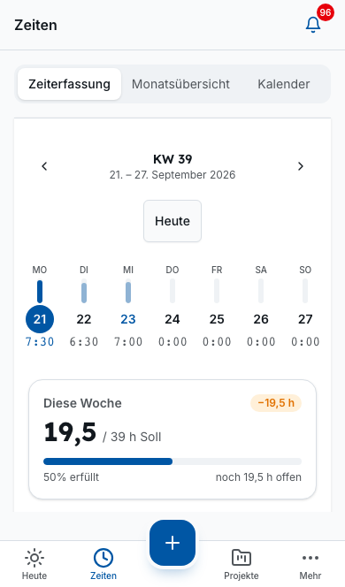 Mitarbeiter-App in Bleno: Zeiten buchen in Sekunden
